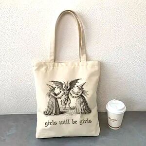 GIRLS’ NIGHT 💘 | “Girls Will Be Girls” | Canvas Tote Bag (Brand New!) 🖤✨